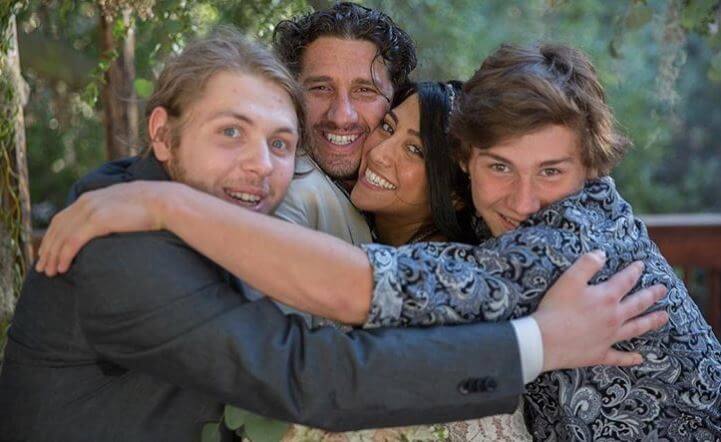 Krystle Amina with her husband, Wil Willis, and sons.